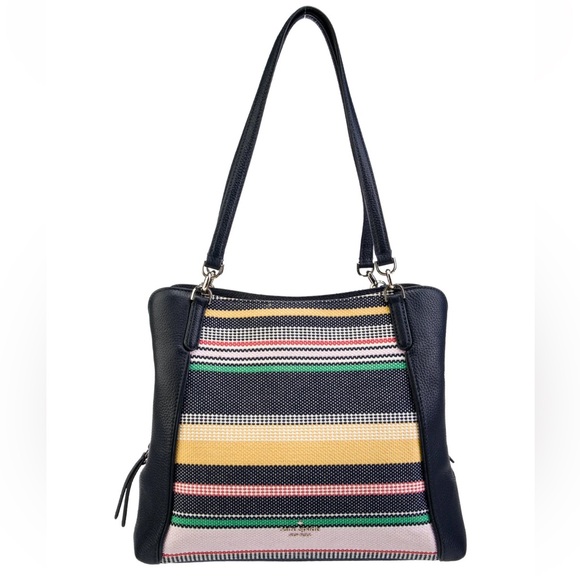KATE SPADE | Jackson Boardwalk Striped Canvas and Leather Tote NWOT, NCO - Picture 1 of 7
